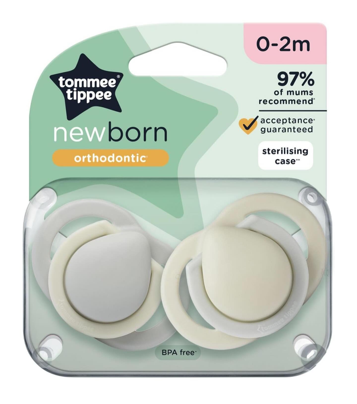 Tommee Tippee Newborn Soothers, 0-2 months,Matte Texture