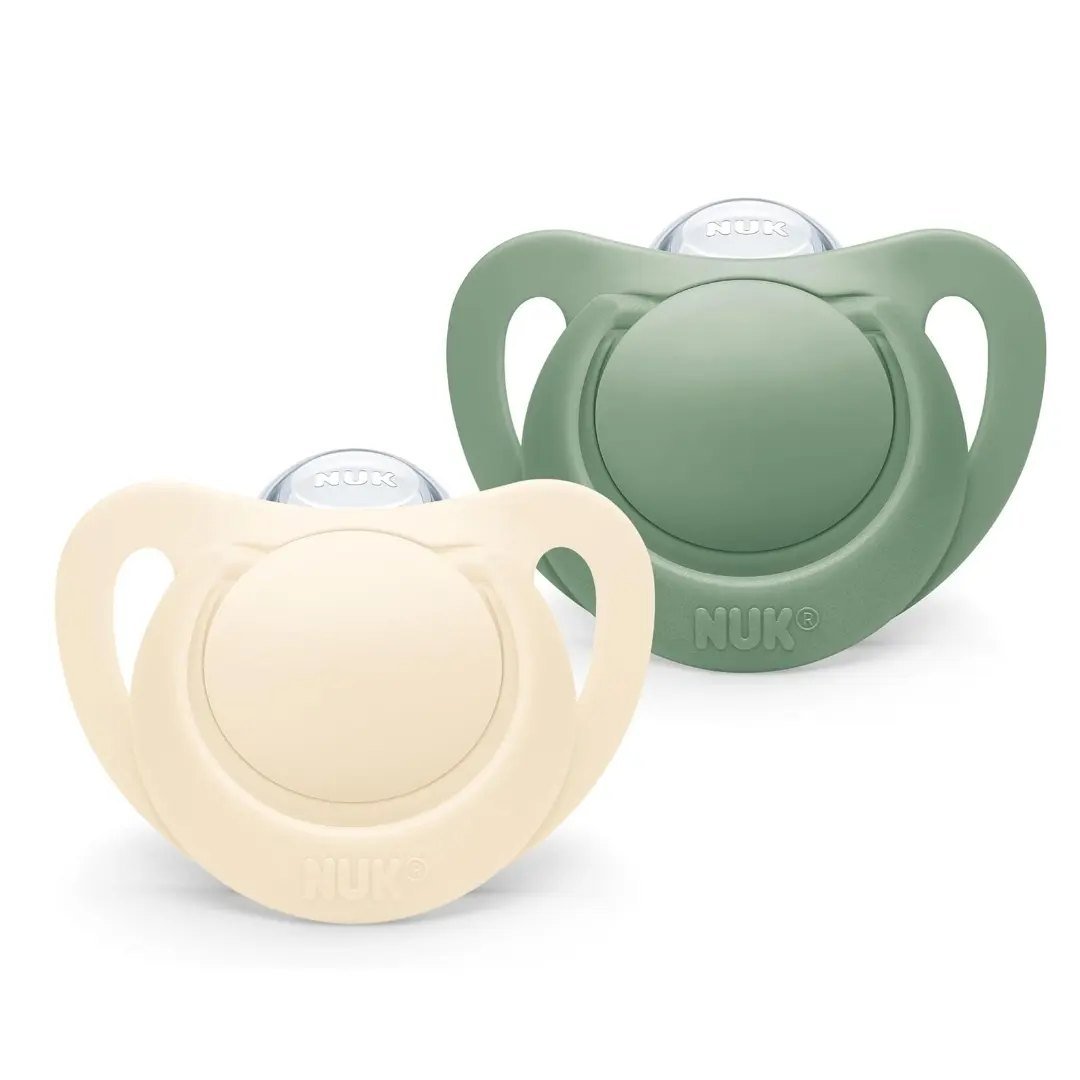 NUK for Nature Baby Dummy | 0-6 Months | Sustainable Silicone Soothers | Made from 100% Natural Raw Materials | Green |