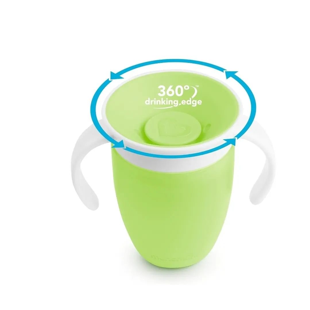 Munchkin Miracle 360° sippy cup 207mls. Green/Blue