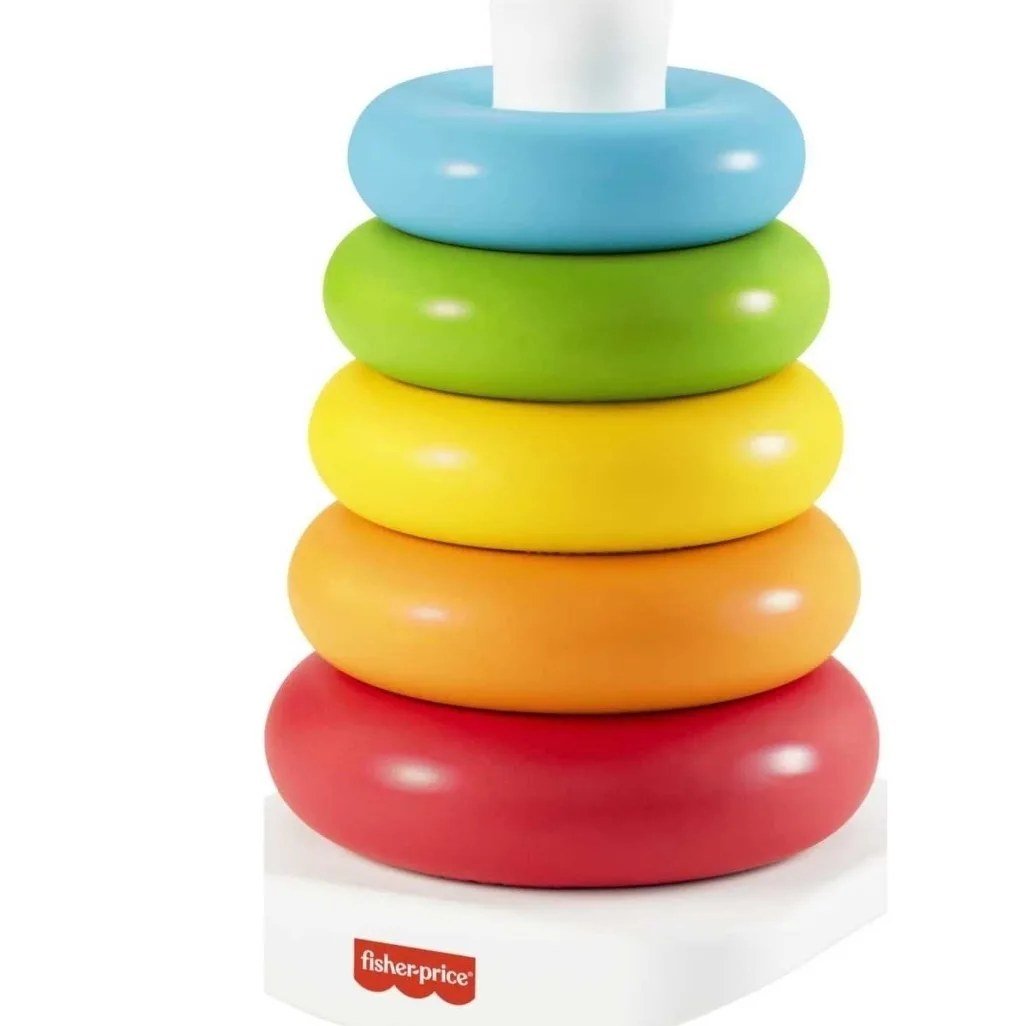 Fisher price Rock-a-stack rings made from plant based materials.