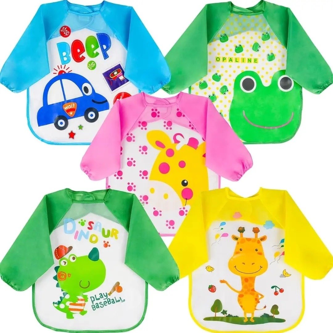 Long sleeved waterproof feeder bibs