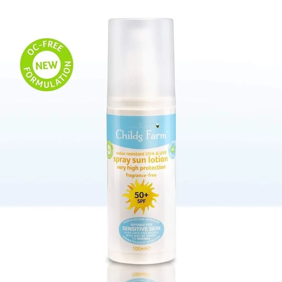 Child’s Farm sun lotion spray SPF 50 sunscreen 100ml.
