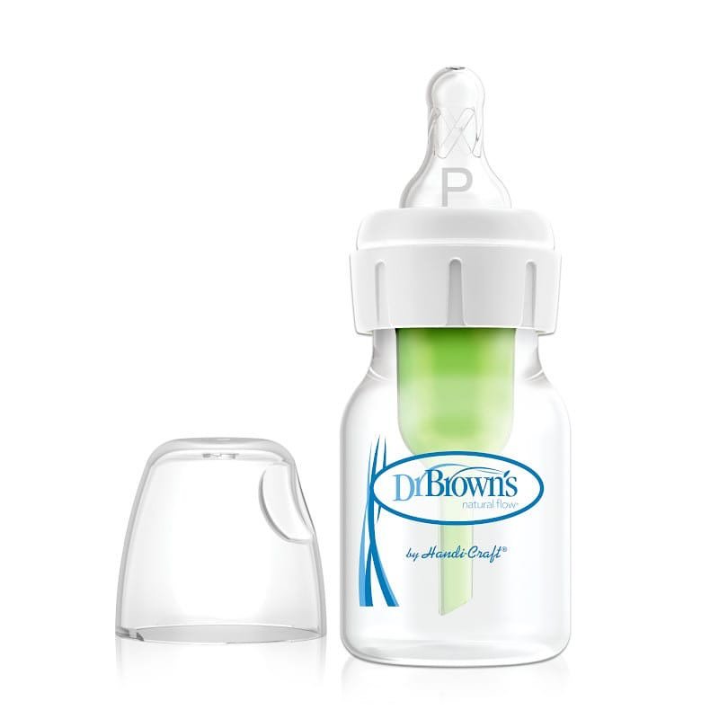 Dr. Brown’s Natural Flow Anti-Colic Narrow Baby Bottle, 2oz/60ml with Preemie Flow Teat, 1-Pack.