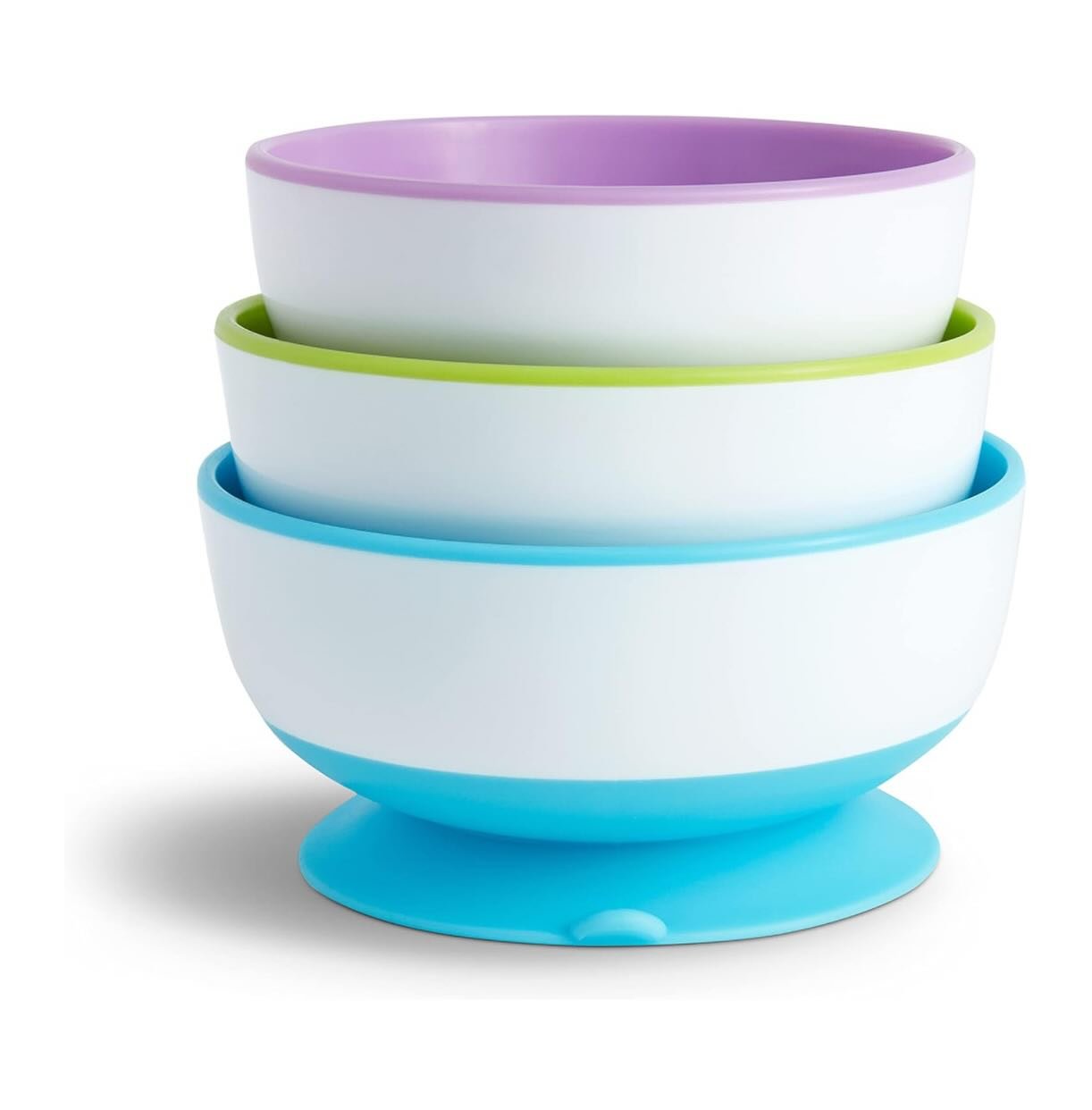 Munchkin Stay Put Suction Bowls with Strong Suction, Pack of 3.