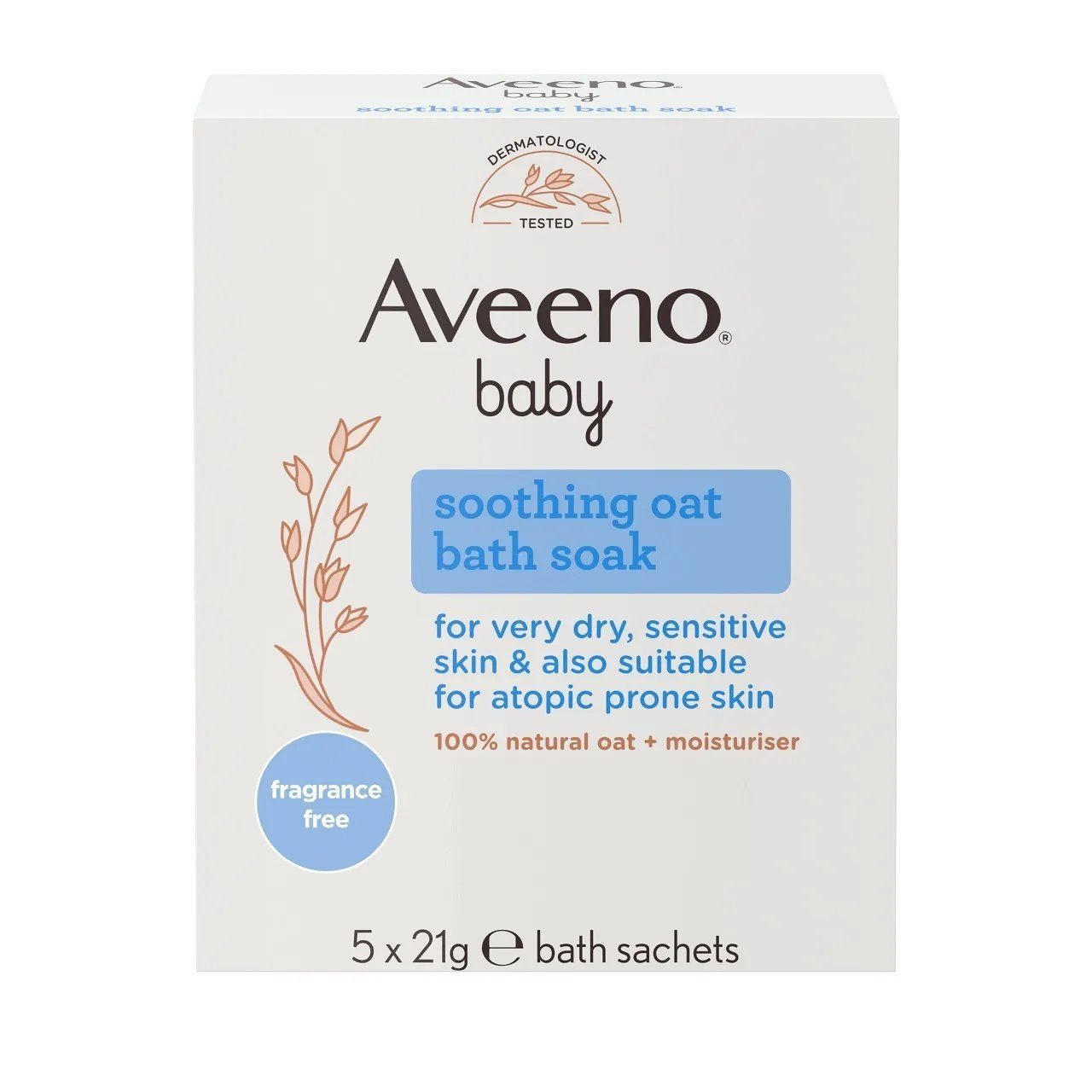 Aveeno Baby Soothing Oat Bath Sachets, 21 g (Pack of 5
