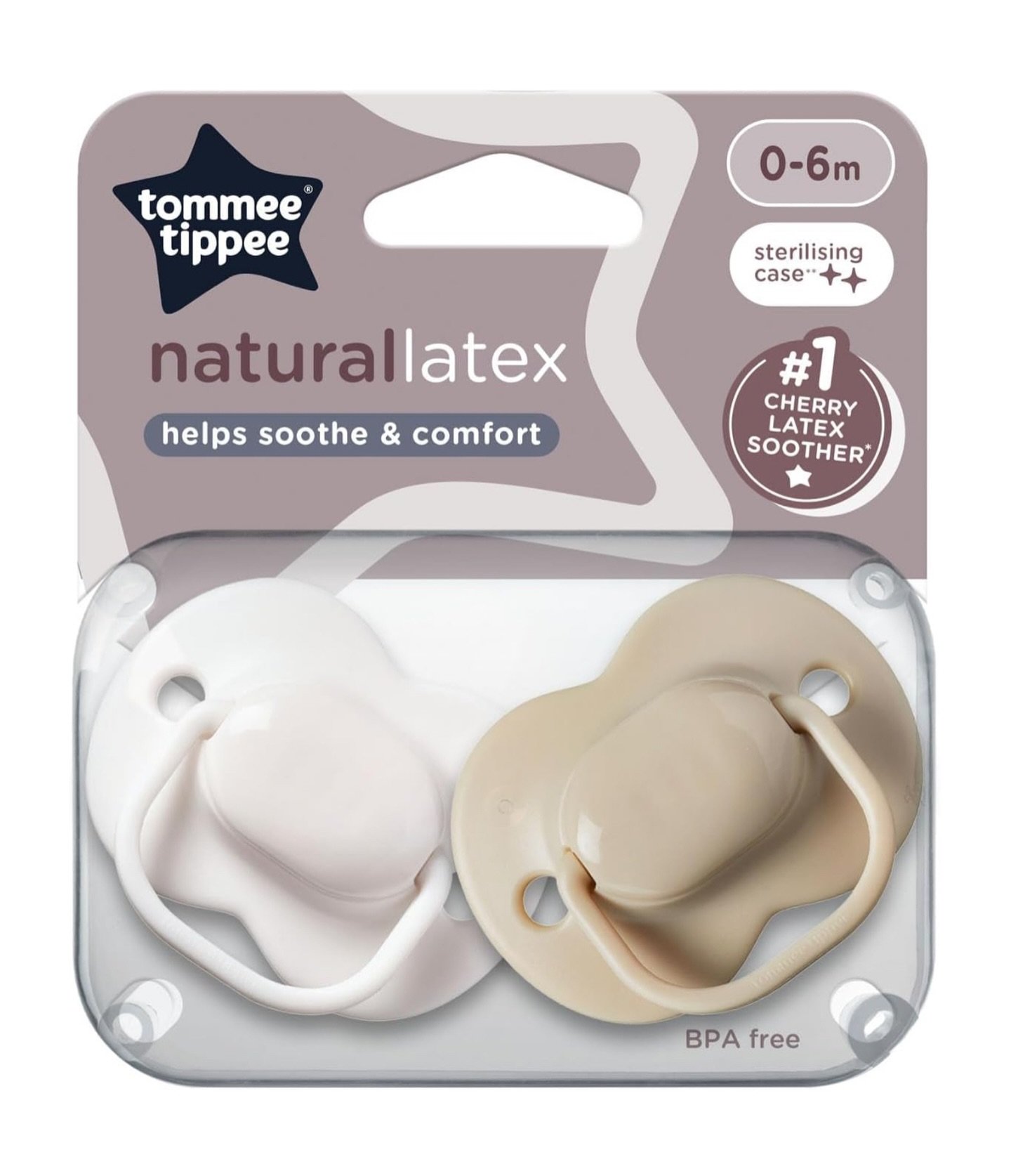 Tommee Tippee Cherry Latex Dummies. 2 Pack. 0-6, 6-18, 18-36m
