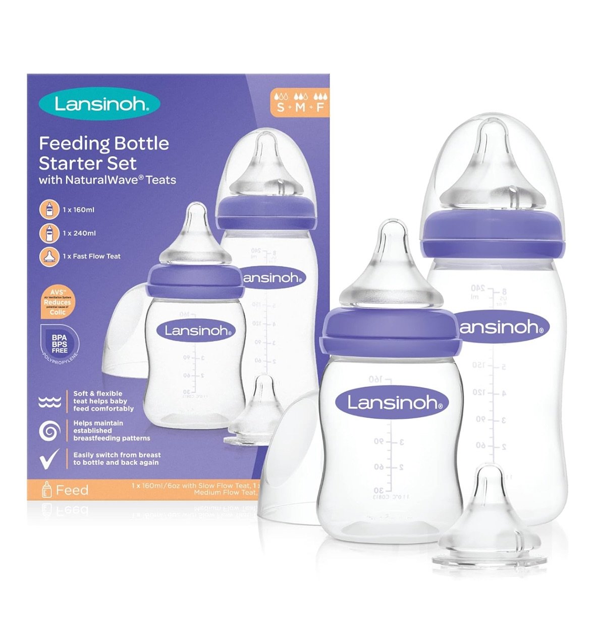 Lansinoh Feeding Bottle Starter Set with NaturalWave